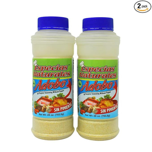 Montero Adobo All Purpose Seasoning with Pepper Extra Large 28 oz Shakeable Canister - Affinity Foods 2 Pack (28 oz, Sin Pimienta)
