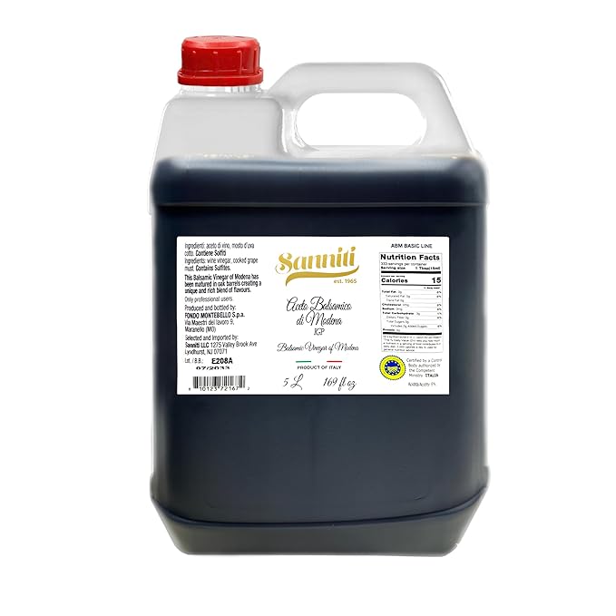 Sanniti Italian Aged Balsamic Vinegar of Modena | IGP Certified | Aceto Balsamico, 5 Liter