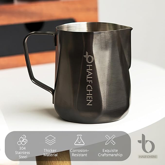 Milk Frothing Pitcher, 350ml/600ml Milk Frothing Cup Stainless Steel Kettle (12oz/20oz) Coffee Bar Cappuccino Espresso Machine Accessories Barista Tools (20oz)