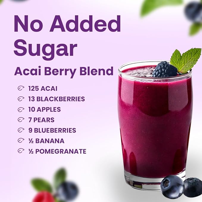 Dr. Smoothie 100% Crushed Acai Berry Blend ??No Added Sugar, Made with Real Fruits/Fruit Juice ??Vegan, No Artificial Colors or Flavors ??Brazilian Acai, Banana, Berries & Pomegranate ??46 oz Bottle