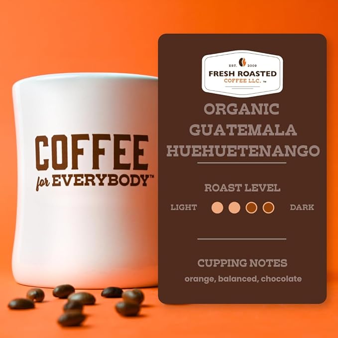 Fresh Roasted Coffee, Organic Guatemala | Single Origin, USDA Organic, Mold & Myco 3rd Party Tested, Kosher | Medium Roast 12 oz Ground