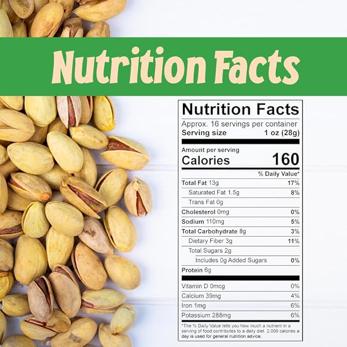 Sincerely Nuts Large Pistachios Roasted Salted in Shell 2LB Bag Healthy Snack Food Great for Cooking Source of Fiber, Protein, Vitamins Minerals Gourmet Flavor Kosher Gluten Free