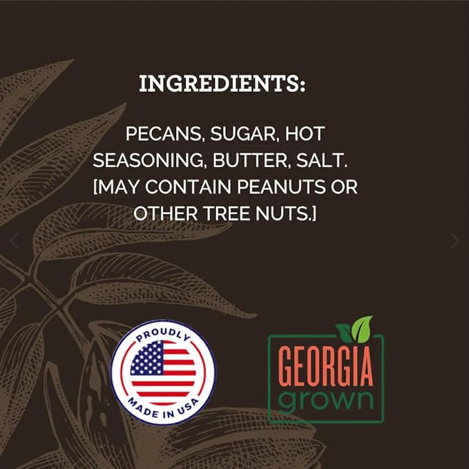 HUDSON PECAN COMPANY: Sweet Heat Georgia Pecans | Perfectly Balanced Roasted Sweet Flavor with a Little Kick (Heart Healthy Gourmet Candied Nut Snack, Great for Salads or Snacking), 8 oz Resealable Pouch
