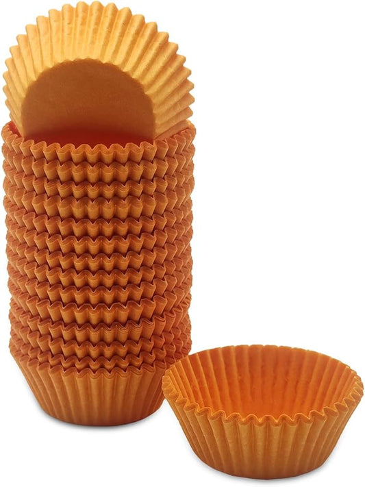 Greaseproof Mini Cupcake Liners, Premium Paper Baking Cups for Party Celebration,(Orange, 300-count)