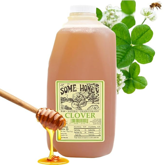 Some Honey Raw & Unfiltered Clover Honey – 100% Pure U.S. Honey – USDA Grade A – All-Natural – 80 oz