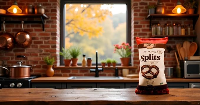 Unique Snacks Extra Dark Splits Pretzels, Original Split-Open Pretzels, Delicious Homestyle Baked Snack Bag, Vegan, OU Kosher, and Non-GMO Food, No Artificial Flavor, 11 Oz. Bag, Pack of 6
