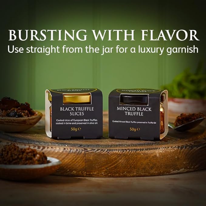 TruffleHunter, Black Truffle Slices and Minced Black Truffle, 2 x 1.74oz