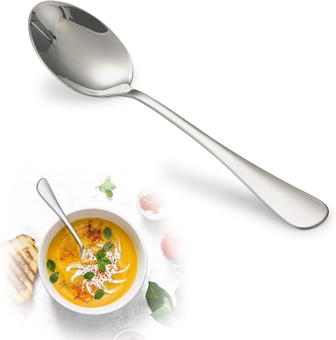 Stainless Steel Teaspoon Set, 8 Pieces, 6.7 Inches, Mirror Finish, Dishwasher Safe