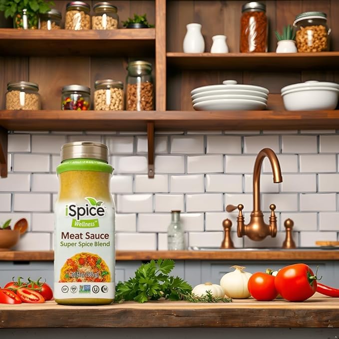 iSpice Blend | Meat Sauce Seasoning| Mixed Spice & Seasoning | Bulk Size, Restaurant Supply, Ready to use, Value Bottle | Halal | Kosher | 20.64 oz
