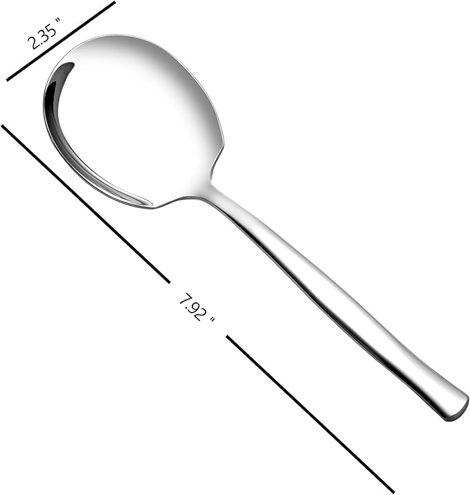 Set of 8 Stainless Steel Buffet Serving Spoons, Large