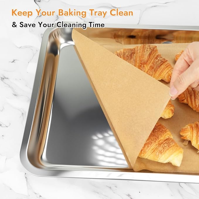 BYKITCHEN 12 x 16 Inch Parchment Paper Sheets, Non-Stick Precut Unbleached Baking Parchment Paper for Oven, Air Fryer, Grilling, Cooking & Steaming Bread Cake Cookie, Fit for Half Sheet Pans (120pcs)