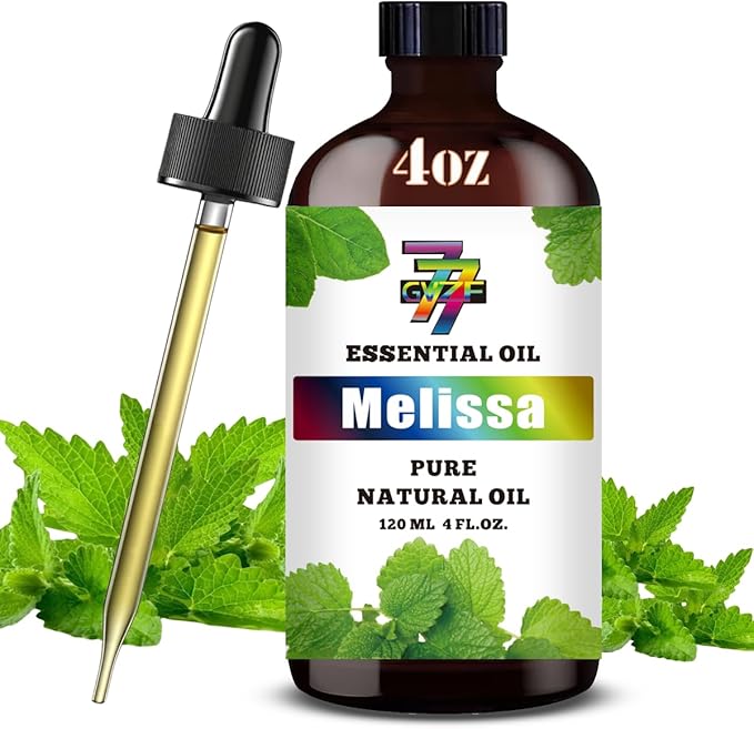 Melissa Essential Oil (4 oz/120 ml) ??Melissa Oils for Aromatherapy, diffusers, humidifiers, Home fragrances, DIY Skincare, soap Making, DIY Candle Making, Relaxation, Yoga, and Meditation