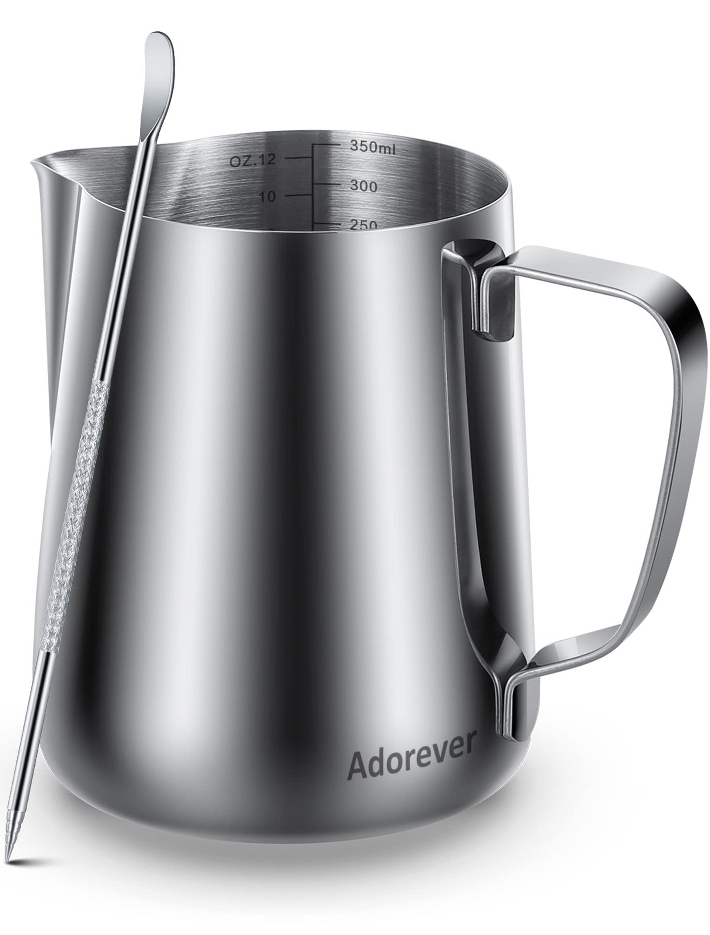 Milk Frothing Pitcher, 8.5oz/12oz/20oz/32oz/50oz/66oz Milk Frother Cup Stainless Steel, Espresso