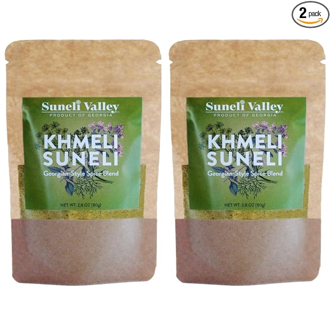 Suneli Valley Khmeli Suneli | Premium Georgian-Style Seasoning | Aromatic Mix of Herbs and Spices | Ideal for Grilled Meats, Seafood, Poultry | 2.8oz (80g) |2-Pack