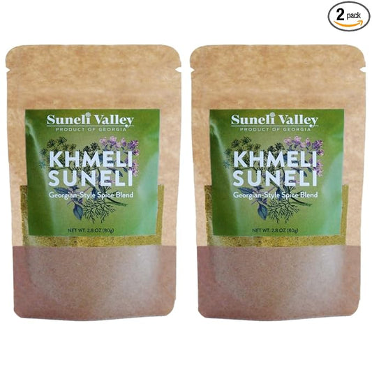 Suneli Valley Khmeli Suneli | Premium Georgian-Style Seasoning | Aromatic Mix of Herbs and Spices | Ideal for Grilled Meats, Seafood, Poultry | 2.8oz (80g) |2-Pack