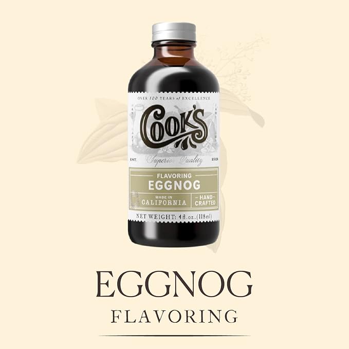 Cook's, Eggnog Flavoring ,for Making Eggnog, Baking, Ice Cream, Custard, Cheesecake, and Cookies, 8 oz