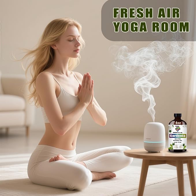 Gardenia Essential Oil (4 oz/120 ml) ??Gardenia Oils for Aromatherapy, diffusers, humidifiers, Home fragrances, DIY Skincare, soap Making, DIY Candle, Relaxation, Yoga, and Meditation