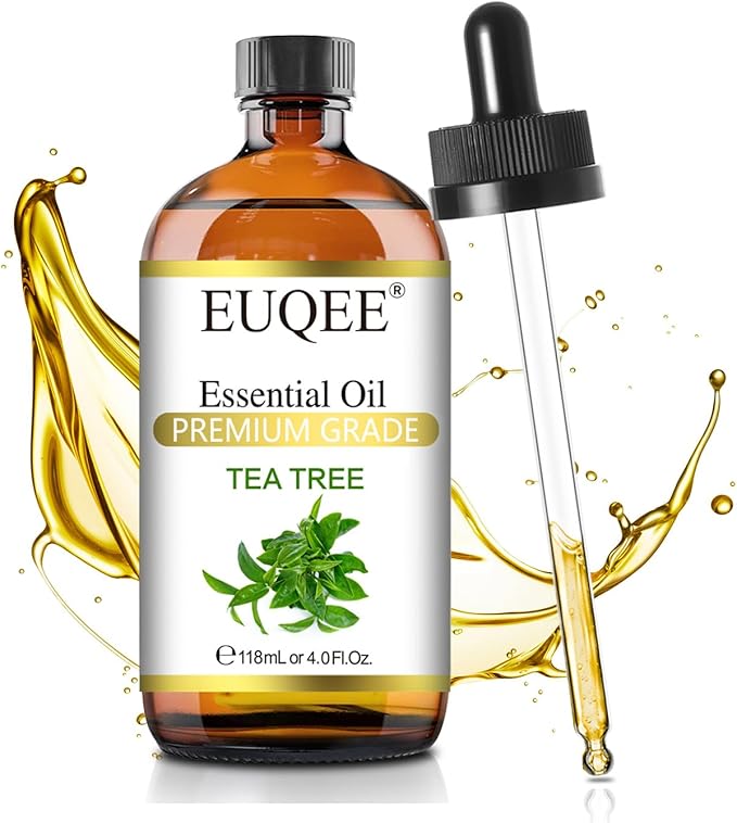 Tea Tree Essential Oil 4Fl.Oz Pure Tea Tree Oil with Glass Dropper for Aromatherapy, Diffuser, Soap Making, DIY Soap - 118ml