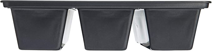Chicago Metallic Professional Lasagna Trio Pan, Perfect for loaf breads, cakes and more 12.5 by 16 by 3 inches, Silver