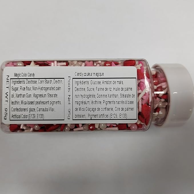Valentines Sprinkles Red Heart Sprinkles for Cake Decorating Edible Pearls Fancy Sprinkles Cupcake and Cake Topper Cookie Baking Decorations
