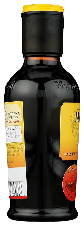 Mazzetti Habanero Balsamic Vinegar Glaze of Modena PGI | Thick & Rich | Perfect for Soups, Platters, & Meat | 7.3 Ounce Bottle (Pack of 1)