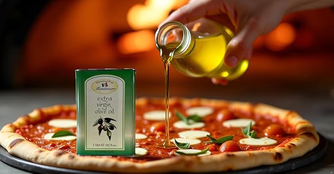 Montinaro Italian Extra Virgin Olive Oil ??Cold-Pressed EVOO from Puglia ??3L (101 fl oz) Tin ??Coratina Monovarietal ??Rich, Peppery Flavor ??Non-GMO, Vegan, Single-Origin ??Imported from Italy