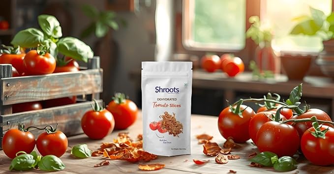 SHROOTS Dehydrated Tomato Flakes Pure Vegetarian Gluten-Free No Added Salt Easy Cooking Essential Machine Dried Vegetables with Natural Aroma Perfect for Soups, Sauces and Seasoning 1.41 oz, Pack of 1
