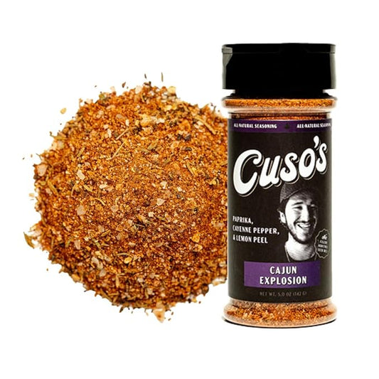 Cuso Cuts Cajun Seasoning - Authentic Louisiana Blend for Chicken, Seafood, Jambalaya & Gumbo - All Natural, Non-GMO, No Filler Spice Blend for Grilling & Cooking - 5 oz bottle
