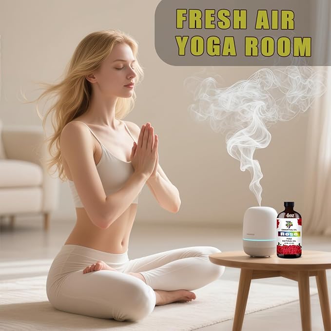 Rose Essential Oil (4 oz/120 ml) ??Rose Oils for Aromatherapy, diffusers, humidifiers, Home fragrances, DIY Skincare, soap Making, DIY Candle, Relaxation, Yoga, and Meditation