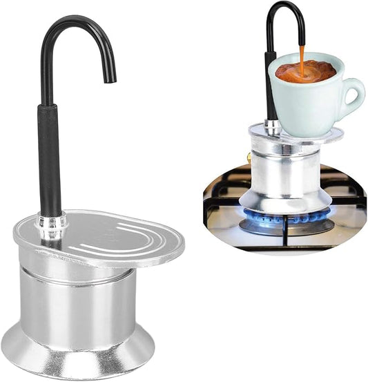 Topyond Moka Pot, Single Tube 1 Cup Espresso Maker, Aluminum Spout, Quick Brewing, Portable for Outdoor Camping and Travel, Italian Style Coffee