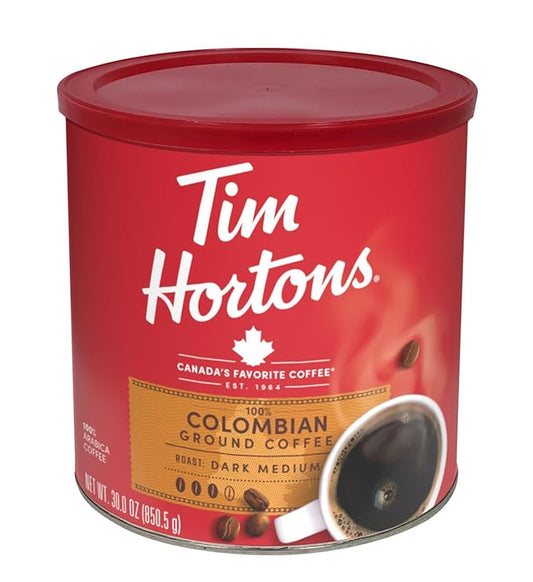 Tim Hortons Colombian Ground Coffee 30 oz Can