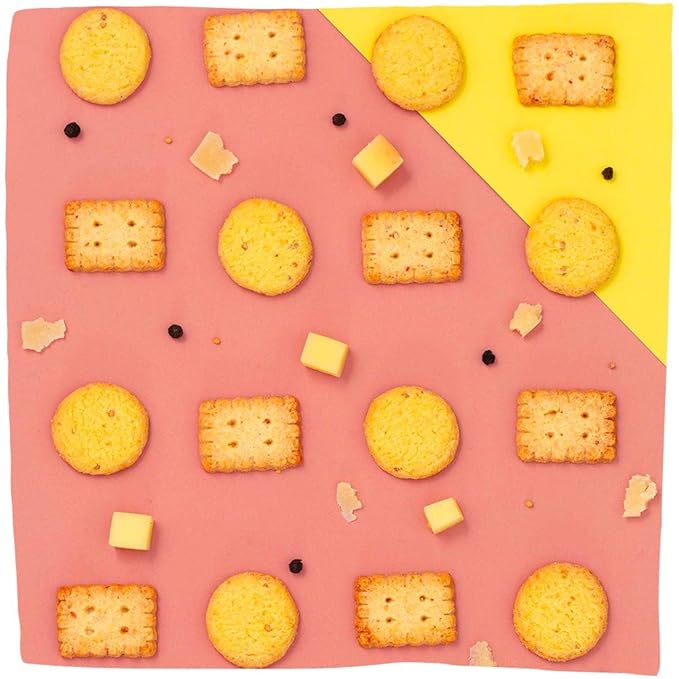 Michel et Augustin Gourmet Crackers Variety Pack: 2 Parmesan with Mustard Seeds and 1 Comté Cheese with Black Pepper, Savory Party Crackers, French Snacks, 3-Pack, 3.5 oz. Bags