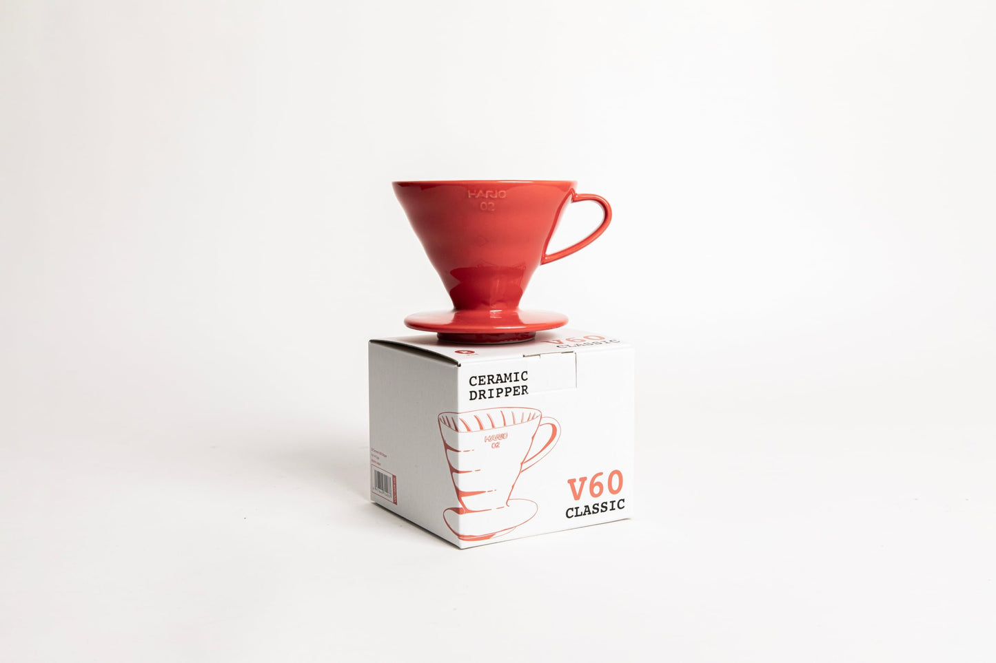 Hario V60 Ceramic Coffee Dripper, Size 02, Red