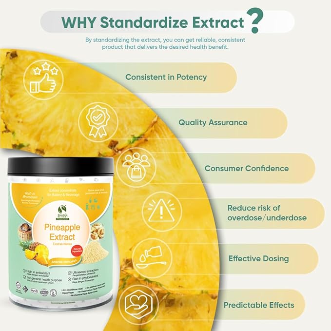 Pineapple Extract Powder 20:1, Rich in Bromelain for Digestion, Immune & Joint Support, Natural Tropical Flavor for Smoothies, Baking, No Sugar Added, Vegan, Gluten-Free & Non GMO (200g)