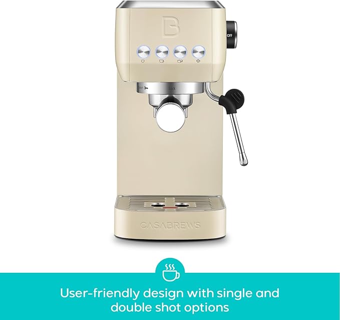 CASABREWS 3700 Essential Espresso Machine 20 Bar, Stainless Steel Coffee Maker with Steam Milk Frother, Espresso Coffee Machine Cappuccino Latte Machine with 43.9oz Removable Water Tank, Creamy