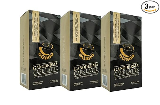 3 Boxes eGano Premium Ganoderma Cafe Latte Instant Coffee With Ganoderma Lucidum Extract (21g x 20 Sachets Box), (EGBC)