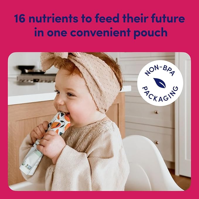 Cerebelly Baby Food Pouches ??Organic Dairy Free Smoothies for Toddlers | No Added Sugar, Fiber, Non-GMO | Baby Smoothie Pouches | 4 Ounce BPA-Free Pouch | Spinach Strawberry | 12 Count