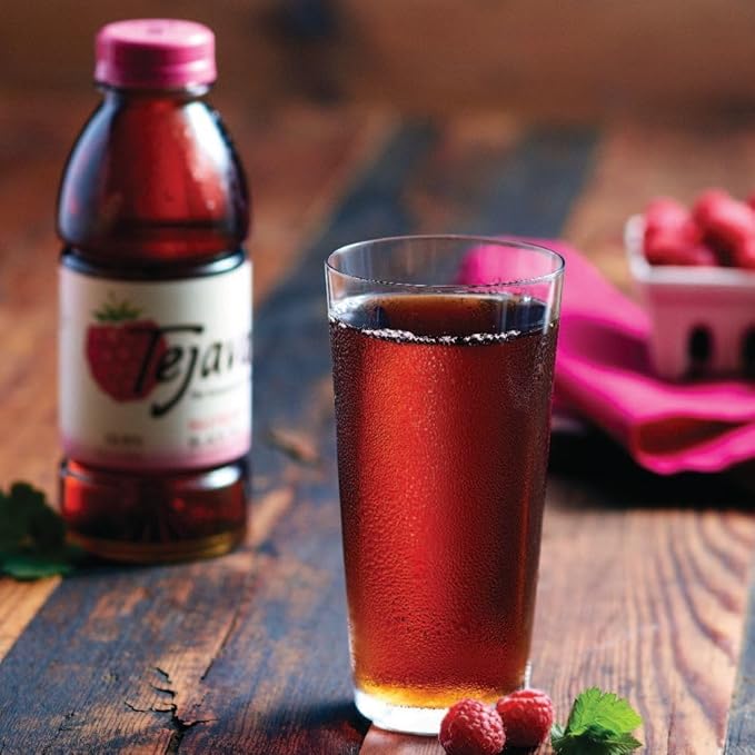 Tejava Unsweetened Raspberry Black Iced Tea, 16.9oz PET Bottles, Award Winning, Non-GMO-Verified, from Rainforest Alliance-Certified farms (12 Pack)