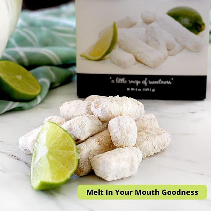 Flathau?셲 Fine Foods, Gourmet Shortbread Cookies, Handcrafted All Natural Artisan Bites, Southern-Baked Sweet Snaps with a Buttery Finish (Key Lime Snaps, 8oz)