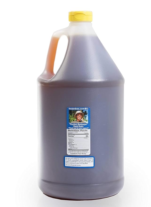 Buzzn Bee Raw Florida Honey - Unpasteurized and Unfiltered (Wildflower, 12 Pound (Pack of 2))