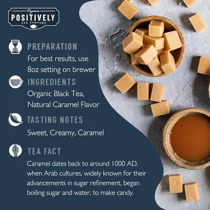 Organic Positively Tea Company, Caramel Black Tea, K-Cup Compatible, 24 Pods