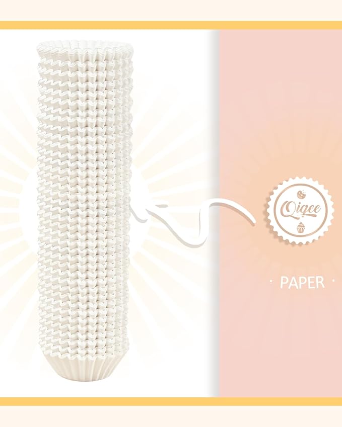 qiqee 600 Count Mini Cupcake Liners White Muffin Liners Food Grade Baking Cups Paper No Smells竊늆mall Sizeç«?"<div>