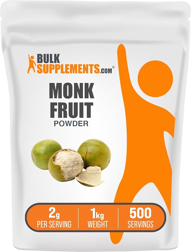 BulkSupplements.com Monk Fruit Powder - Monk Fruit Sweetener, Sugar Substitute for Baking - Pure & Gluten Free, 2g per Serving, 1kg (2.2 lbs) (Pack of 1)