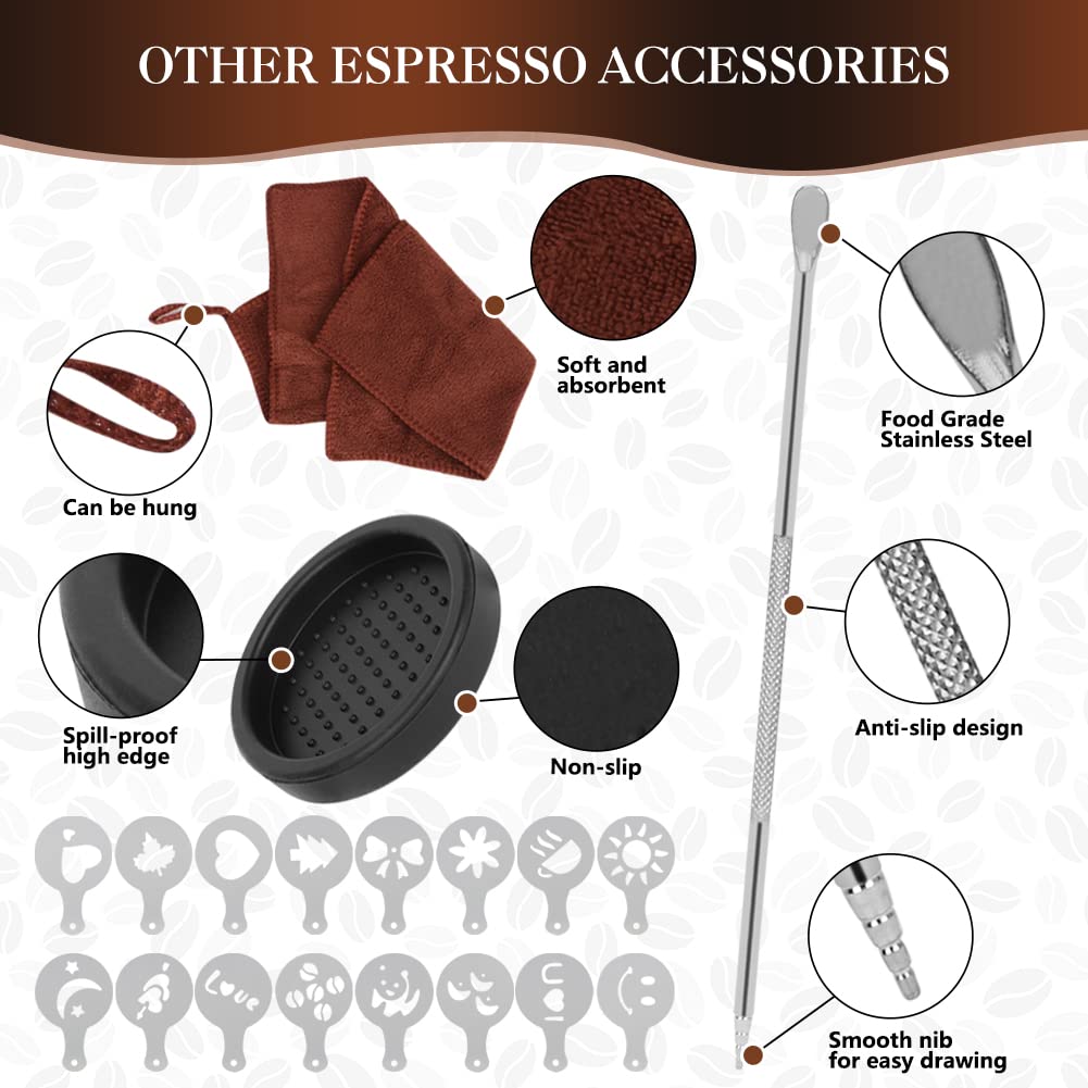 Y-Step 23 PCS Coffee Tamper Set, Espresso Accessories Kit Barista Kit, with Espresso Tamper 51mm