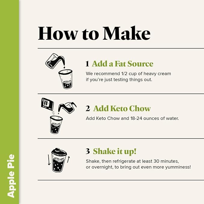 Keto Chow Apple Pie | Keto Meal Replacement Shake Powder | Nutritionally Complete | Low Carb | Delicious Easy Meal Substitute | Protein Rich You Choose The Fat | Single Meal Sample