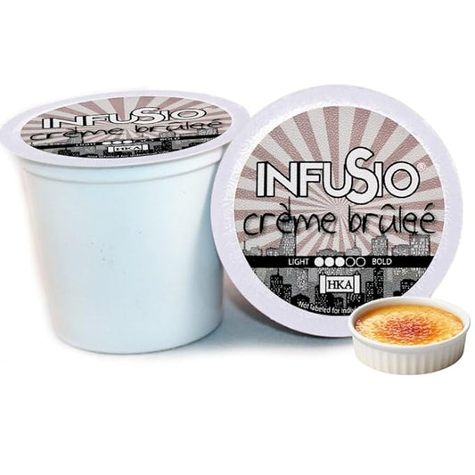 InfuSio Coffee Pods 96 Count Cr챔me Brulee Medium Roast Single Serve Coffee Pods for Keurig K Cups Brewers - InfuSio Premium Roasted Keurig 2.0 Compatible