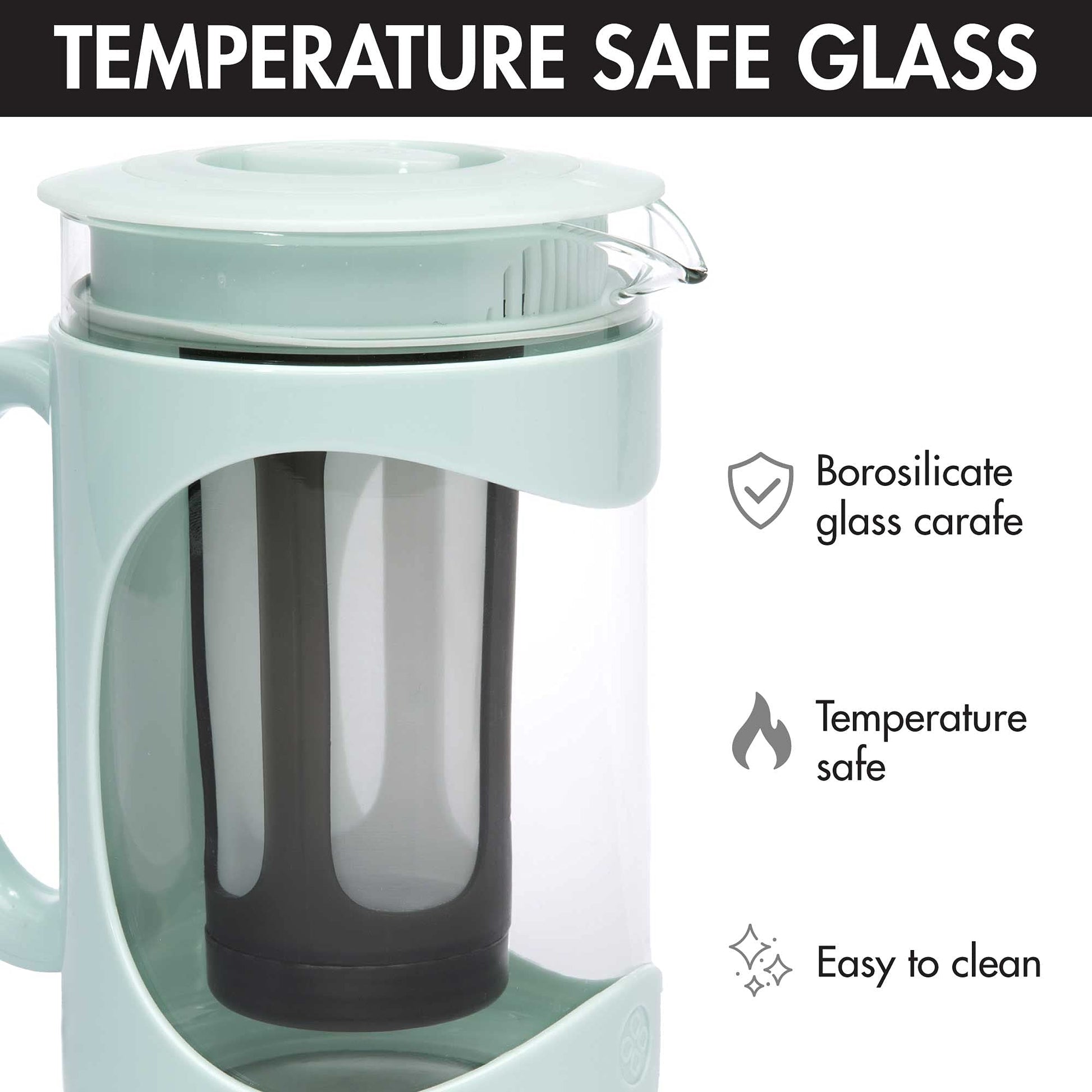 Primula Burke Deluxe Cold Brew Iced Coffee Maker, Comfort Grip Handle, Durable Glass Carafe