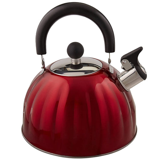 Mr. Coffee Twining Whistling Tea Kettle, 2.1 qt, Red