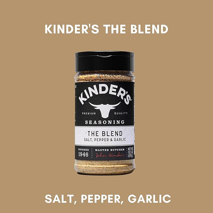 Kinder's Seasoning Duo Bundle: The Blend & Buttery Steakhouse - Two XL 9.5 and 10.5-ounce Bottles + 10 Recipe Ideas + Fridge Decal by FOXTAIL COLLECTIVE. Perfect for Grilling Meats & More, Gluten-Free & Non-GMO