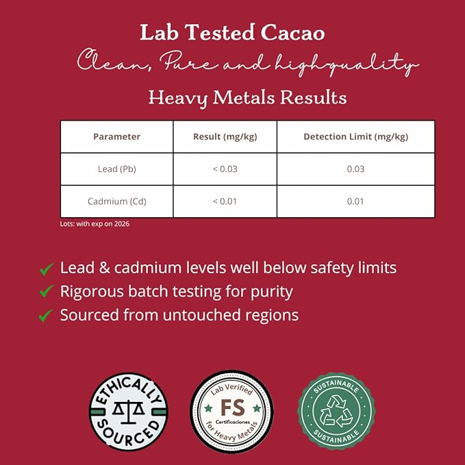 Cacao Adventures| Ceremonial Grade Cacao | 100% Pure | Dairy Free & Vegan | Unsweetened | Peruvian | High Amazon Basin, 8 oz